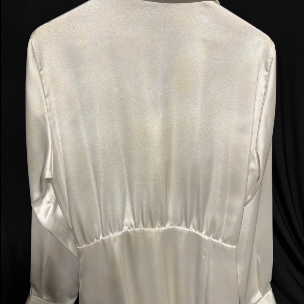 Zara Elegant White Satin top or mini dress - Picture 6 of 7